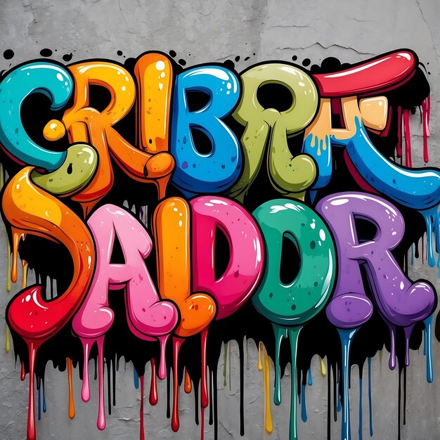 Photo eyecatching graffiti letters with modern and trendy fonts