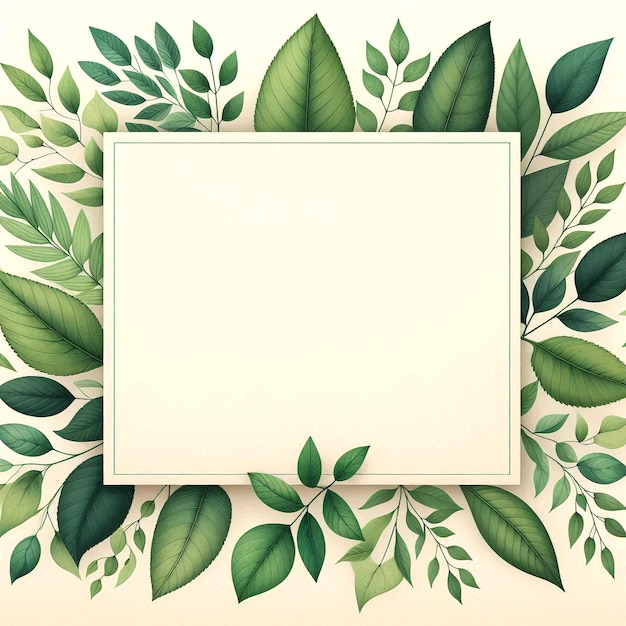 Photo eyecatching leafy leap border layout featuring vibrant green foliage for nature projects