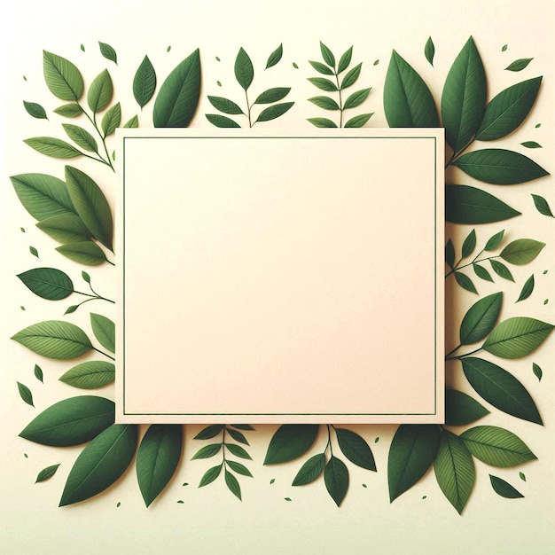 Photo eyecatching leafy leap border layout with intricate botanical details for presentations