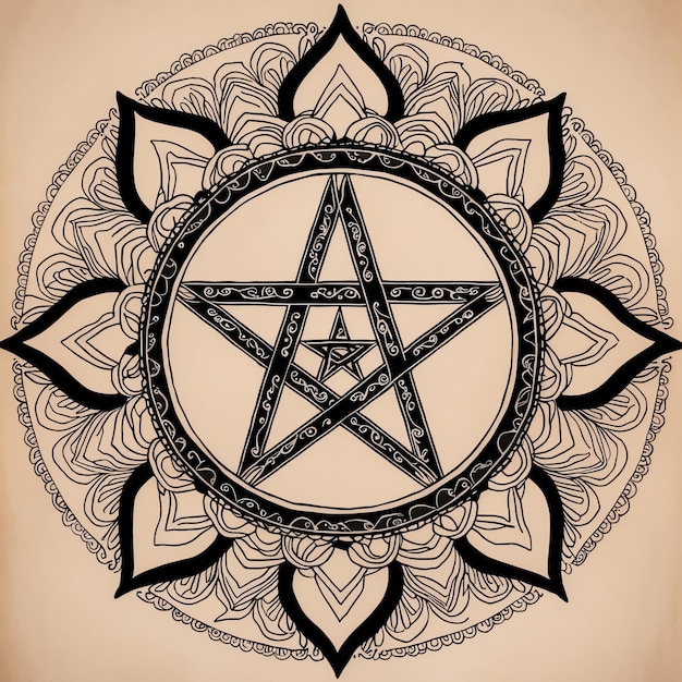 Photo eyecatching pentagram images for creative use