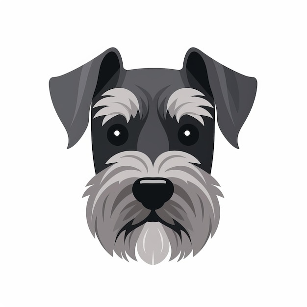 Photo eyecatching schnauzer dog head icon vector clipart design