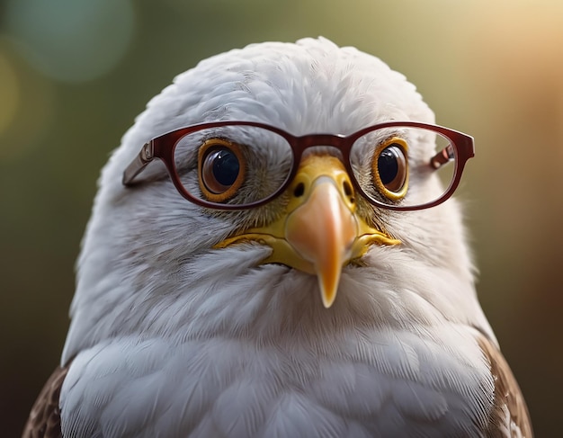 Eyeglass with Beautiful bird Generative AI