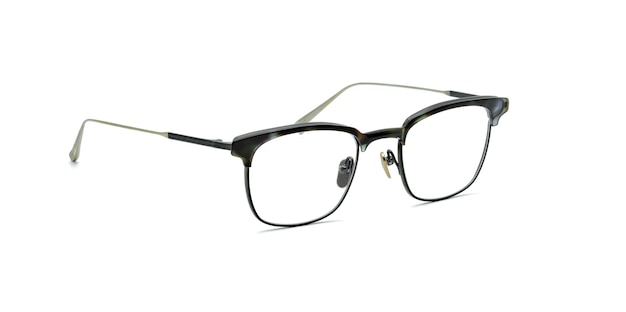 Eyeglasses isolated on white background Handmade eyewear spectacles with shiny stainless frame