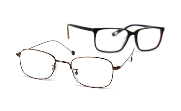 Eyeglasses over white space