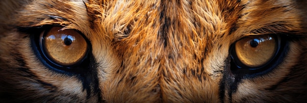 Eyes of a lion close up