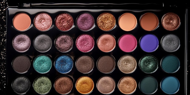 Eyeshadow palette top view