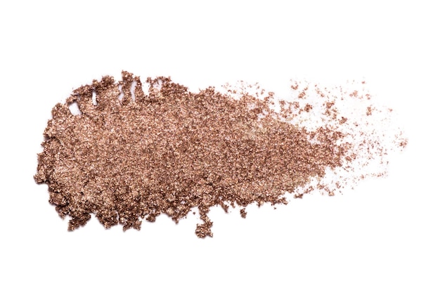 Eyeshadow sample isolated on white background Crushed brown metallic eyeshadow