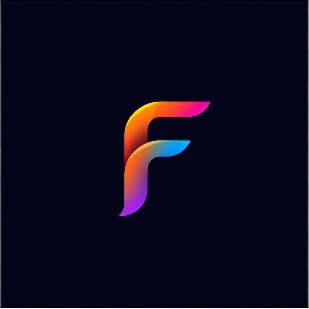 Photo f letter logo design with gradient colors creative letter f vector icon