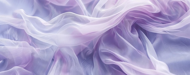 Fabric background with delicate chiffon layers in light lavender