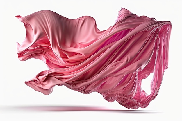 Fabric Cloth Flowing on Wind Textile Wave Flying In Motion Isolated over White background