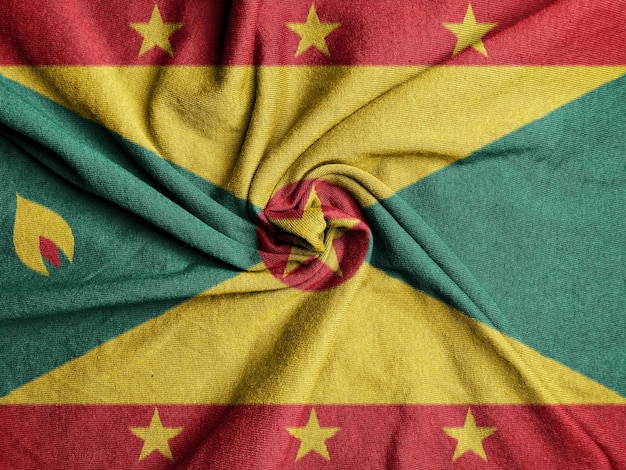 Photo fabric flag of the grenada national flag of the grenada