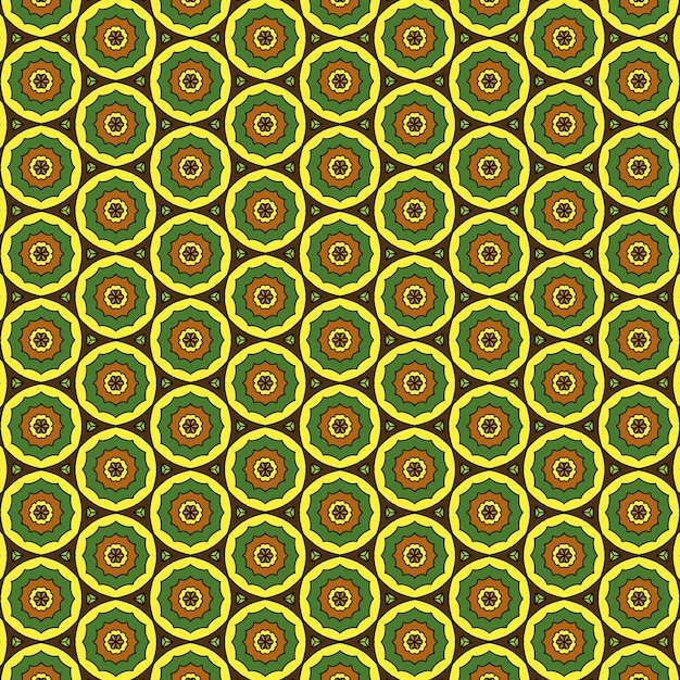 The fabric pattern is used as a background in yellow tones.