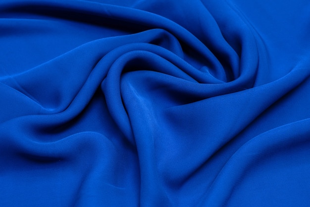 Fabric rayon The color is blue Texture background 