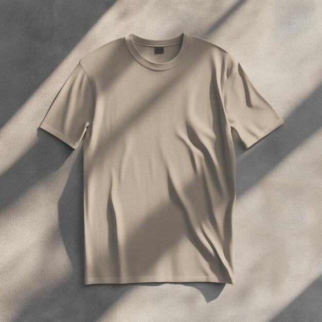 Photo fabric t shirt mockup with gentle shadows