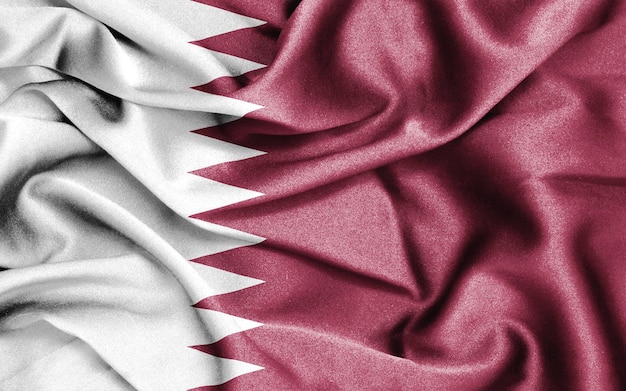 fabric texture flag of Qatar.