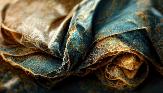 Fabric texture metallic and blue colors