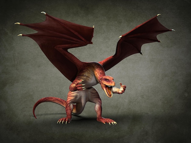 Fabulous flying dragon. 3d illustration