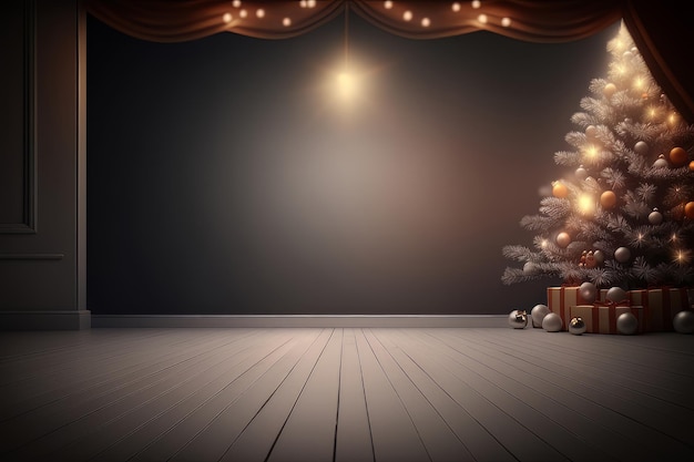 Fabulous Merry Christmas red empty background Illustration AI Generative