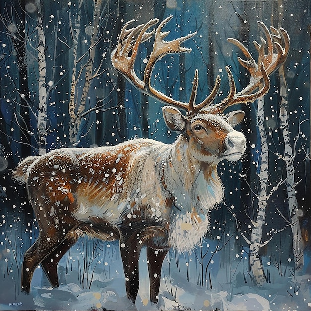 Fabulous Reindeer in a Winter Wonderland