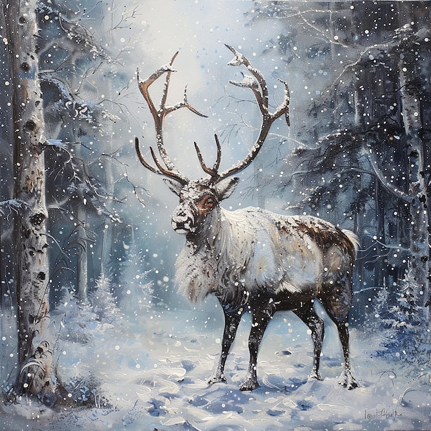 Fabulous Reindeer in a Winter Wonderland