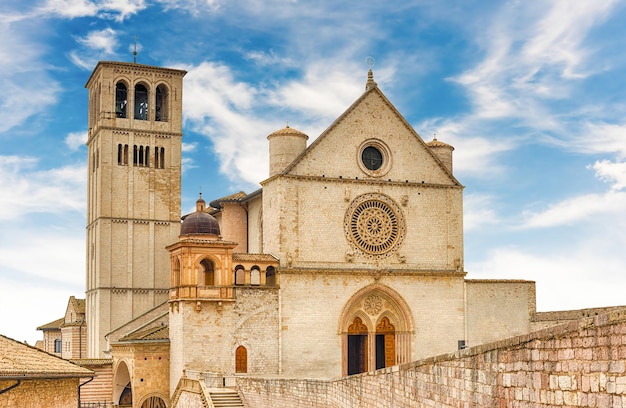 Facade of the Basilica of Saint Francis of Assisi Italy