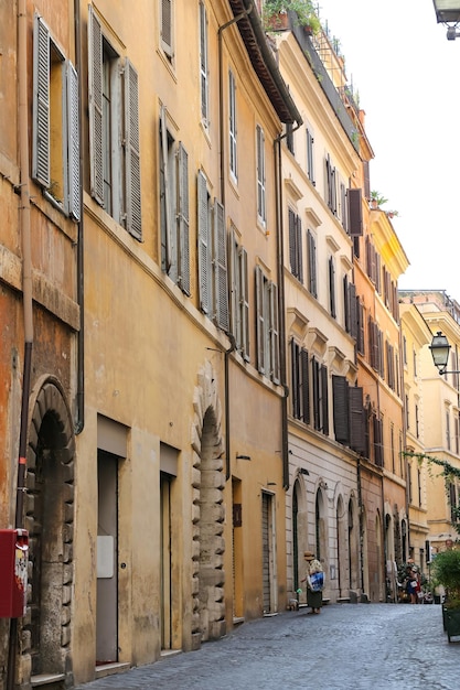 Facade of Buildings in Rome Italy