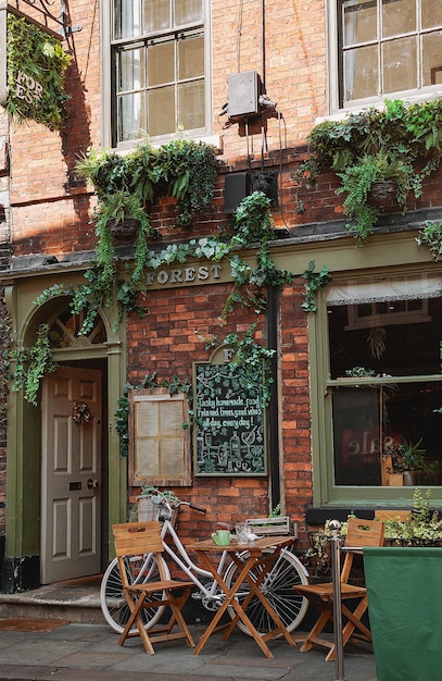 Facade of a cafe in England York august 2022