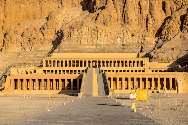 Facade of Hatshepsut Temple in the rocks of Luxor desert, Egypt