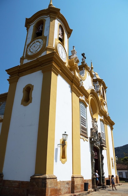 Facade of the old parish church of Santo Antonio in Tiradentes Minas Gerais