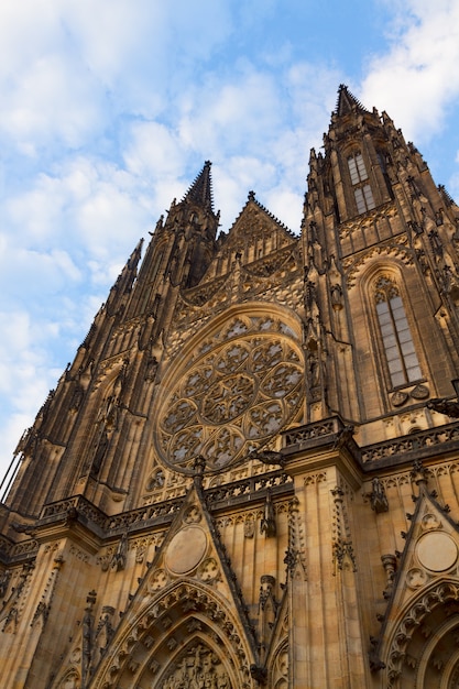 Facade of  Vitus cathedral, Prague , Czech Republic