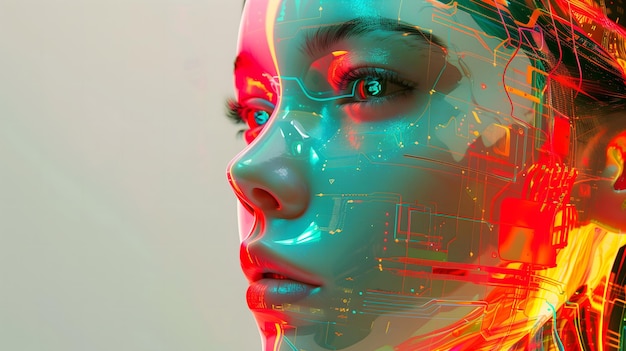 Face of an artificial intelligence robot