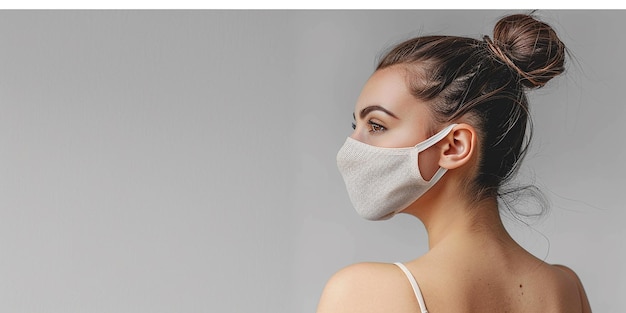 Photo face masks on white background natural high quality