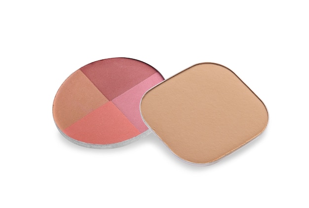 Face powder blush isolated on white