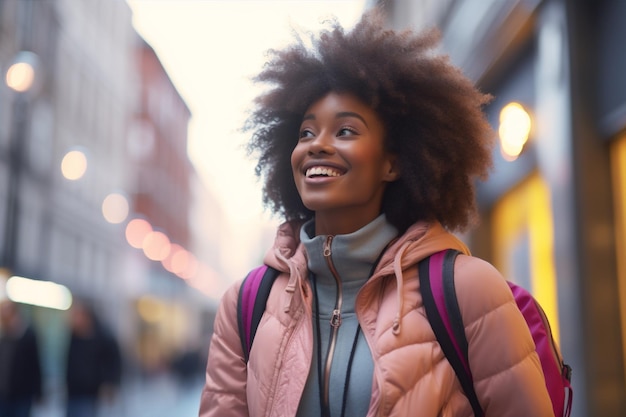 Face woman portrait green happy nature closeup ethnicity lifestyle smile beauty pretty adult african