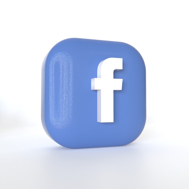 Facebook application logo with 3d rendering