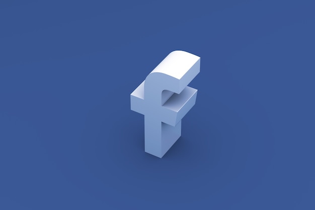 facebook logo 3d rendering background