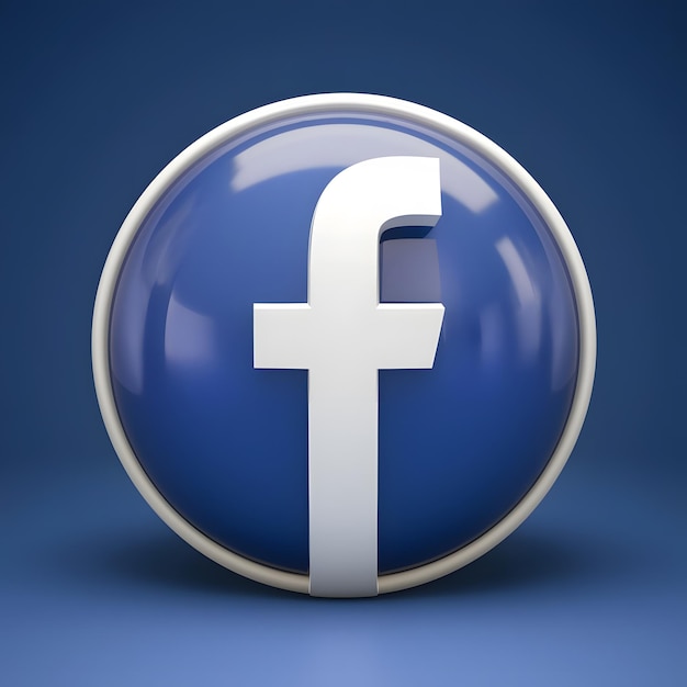 Facebook logo inside it isolated on transparent background