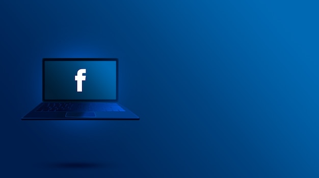 Facebook logo on laptop screen