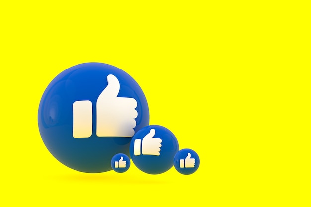 Facebook reactions emoji 3d render,social media balloon symbol with facebook icons pattern