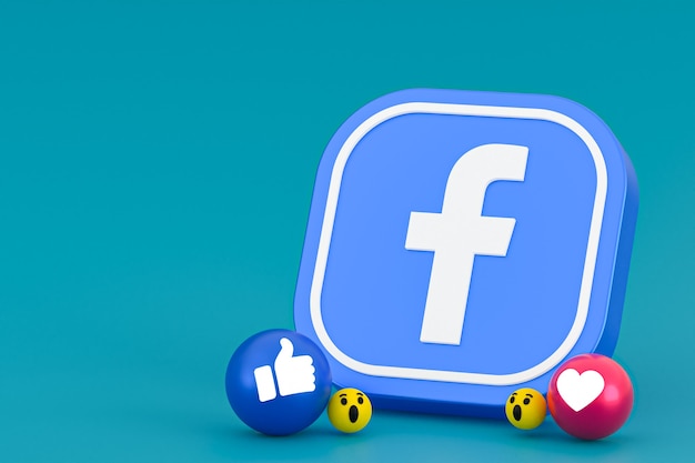 Facebook reactions emoji 3d render,social media   symbol  