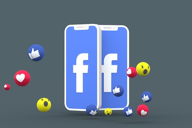 Facebook symbol 3d render