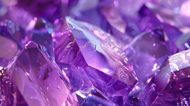 Faceted purple crystal formation capturing the beauty and complexity of natural gemstones