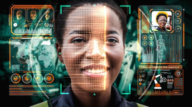 Facial recognition technology for industry worker to access machine control