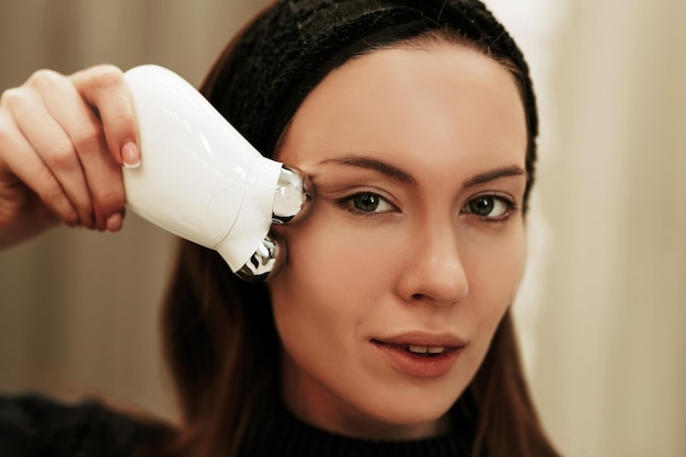 Facial skin care Woman doing a facial massage