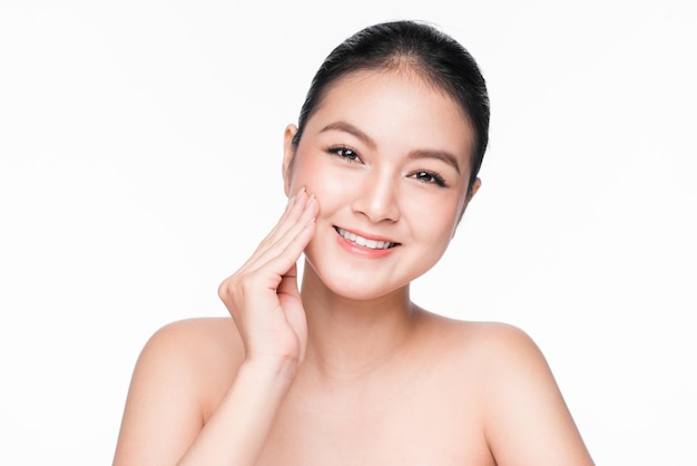 Facial treatment Beautiful asian woman portrait with perfect skin