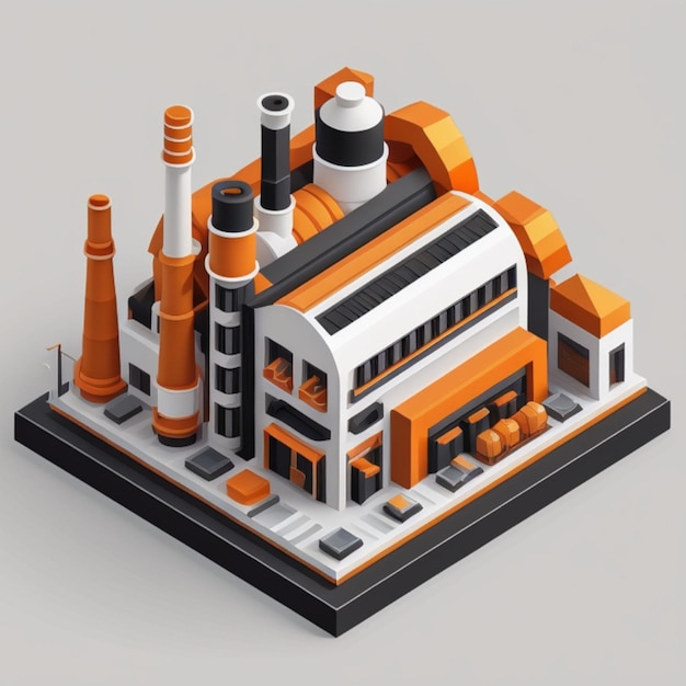 Factory building 3d made with generative AI