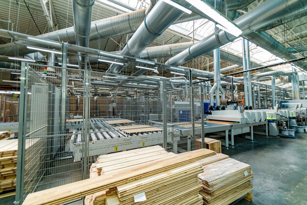 Photo factory composition with conveyor line. 