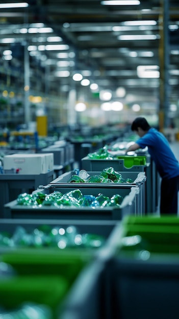 Photo factory worker in an ecofriendly factory