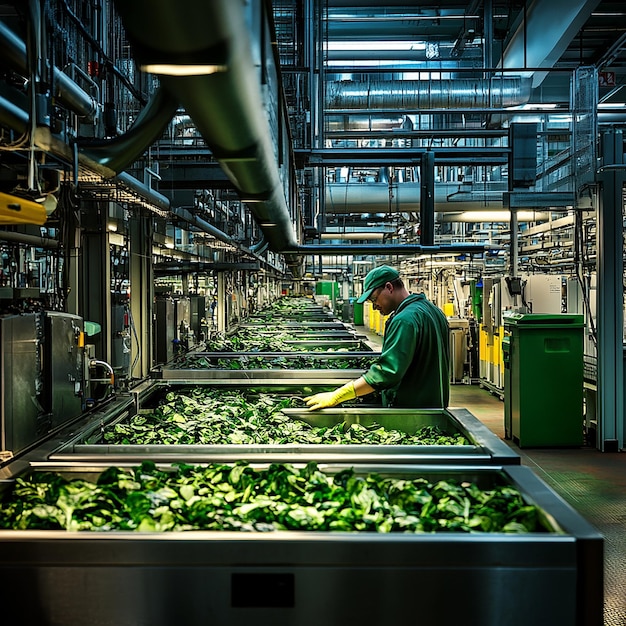 Photo factory worker in an ecofriendly factory