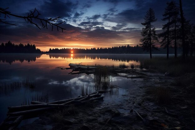 Fading Light in a Serene Dusk beautiful weather colorful sky texture wallpaper